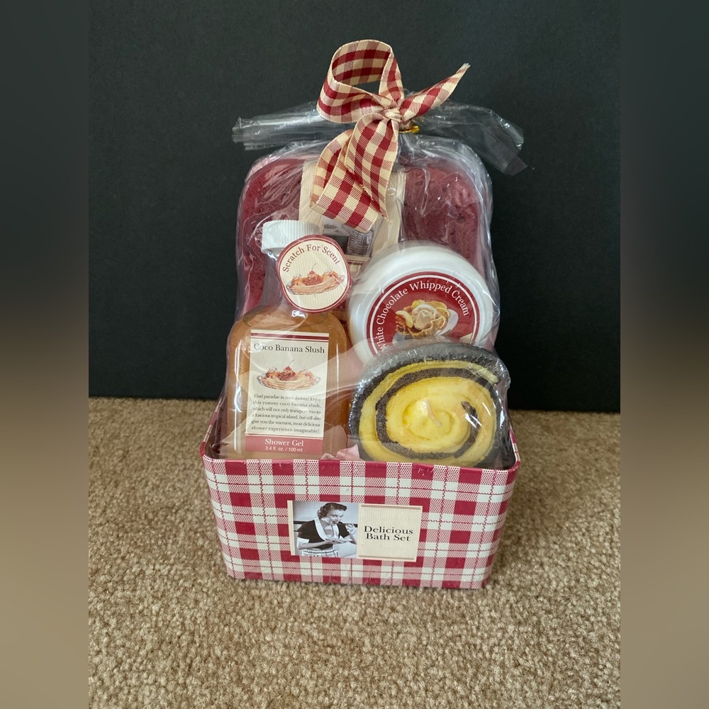 Cookbook Delicious Bath Set Vintage shower gel candle sponge cream gift set